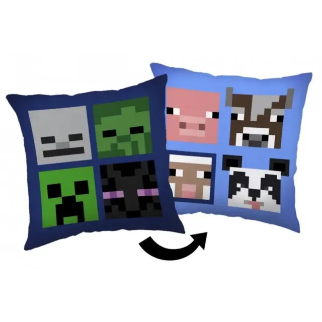 Minecraft Kussen, Dag & Nacht - 40 x 40 cm - Polyester Multicolored