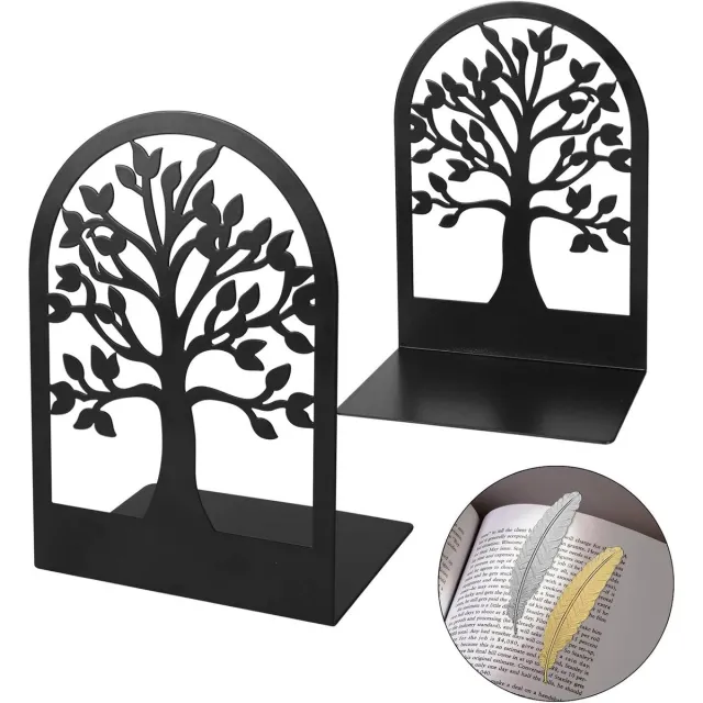 QTTVBTNA Boekensteunen Metaal Zwart – 1 Stuks Sterke Boekhouders voor Planken, Decoratieve Bookends, Boekhouders voor Thuis, Kantoor en School – Antislip & Duurzaam