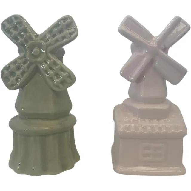 Daan-Kromhout Vazen Holland molen roze, groen 9x6x13cm - Holland dutchmix vase mill
