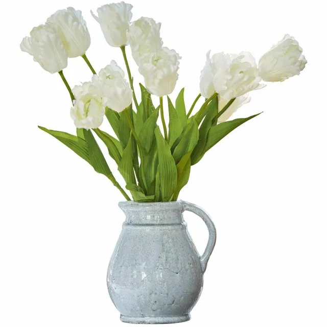 Loberon Sierbloem set van 6 Lamarr wit/groen