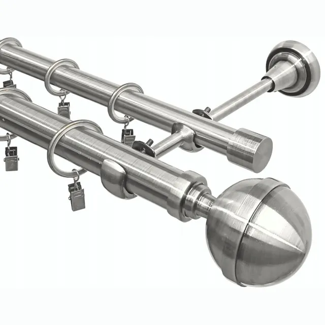 SŁAWA FHU Dubbele Nikkel Metalen Gordijnroede 300cm - Imperia Deco