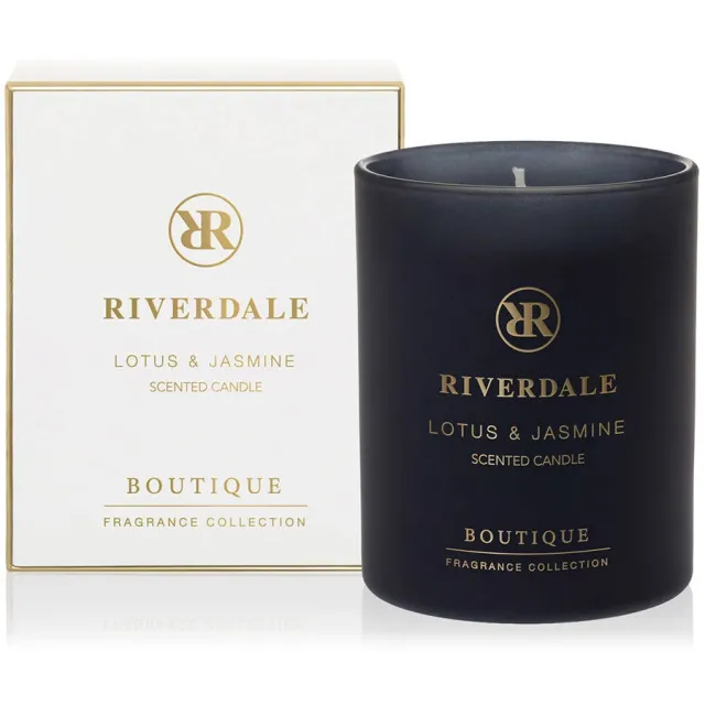 Riverdale geurkaars in pot Boutique - Lotus & Jasmine - 10cm witLotus & Jasmine