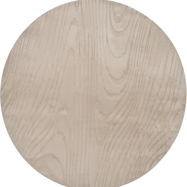 Beliani ONTAKE - Vloerkleed - Beige - ø 160 cm - Kunstbont