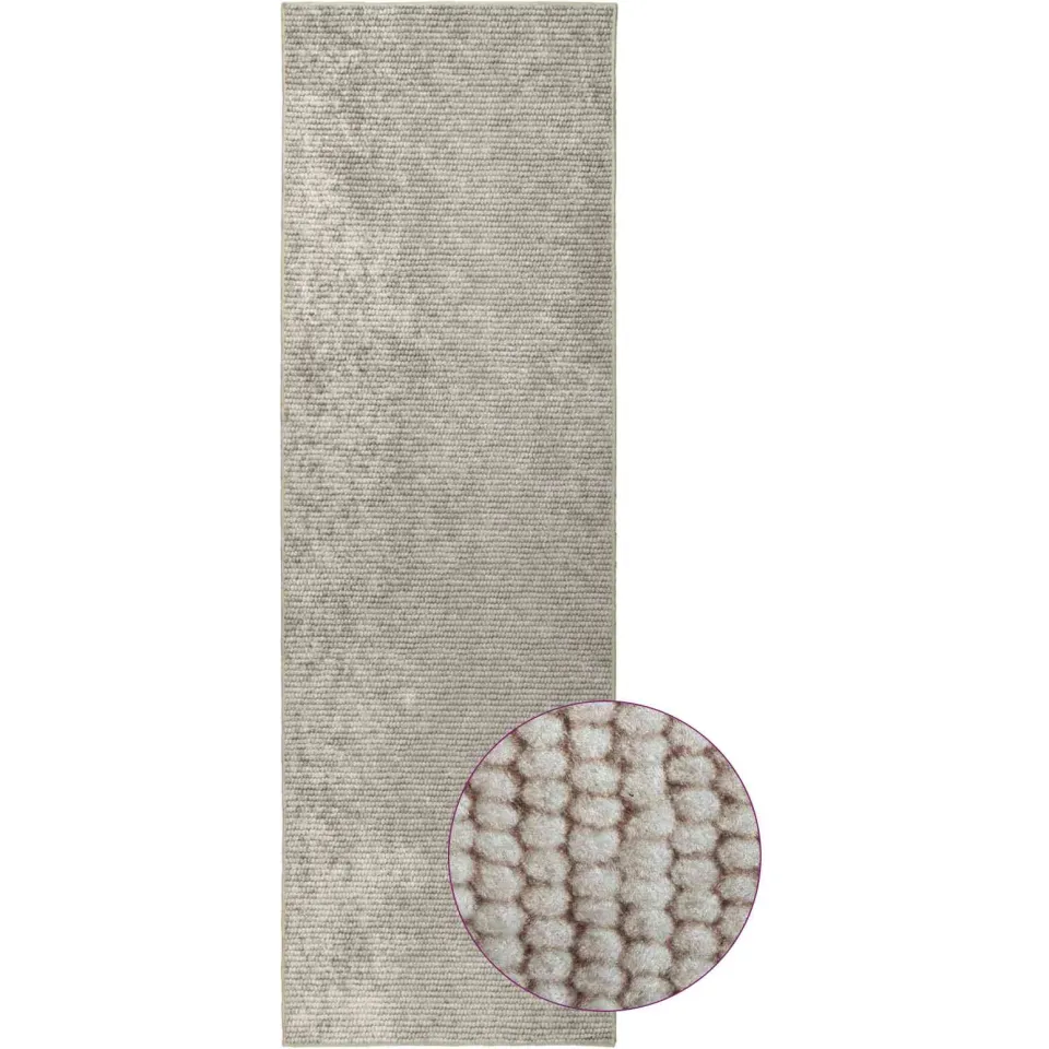 vidaXL Vloerkleed Beige 100 x 250 cm 100% Polyester 3 mm Wasbaar, foto 3