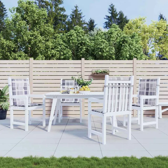 vidaXL Tuinstoelkussens 4 st 100x50x3 cm oxford stof ruitpatroon grijs