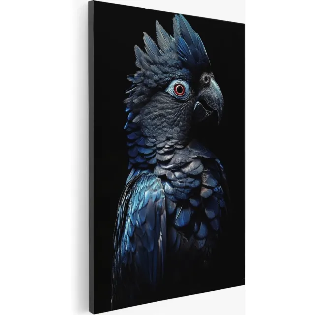 Saammp Canvas Schilderij - Palmkaketoe - Abstract - Dieren - Natuur - 30x45 - Foto op canvas - Wanddecoratie - Muurdecoratie Woonkamer - Slaapkamer decoratie - Canvas Print Multicolor