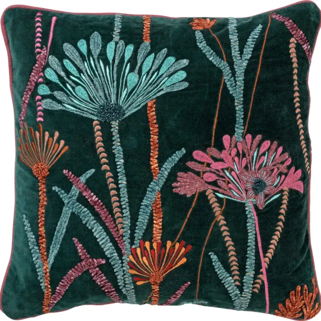 Hoii YVETTE | sierkussen 45x45 cm | Mountain View | groen | multicolor | Hoii | met duurzame kussenvulling Donkergroen