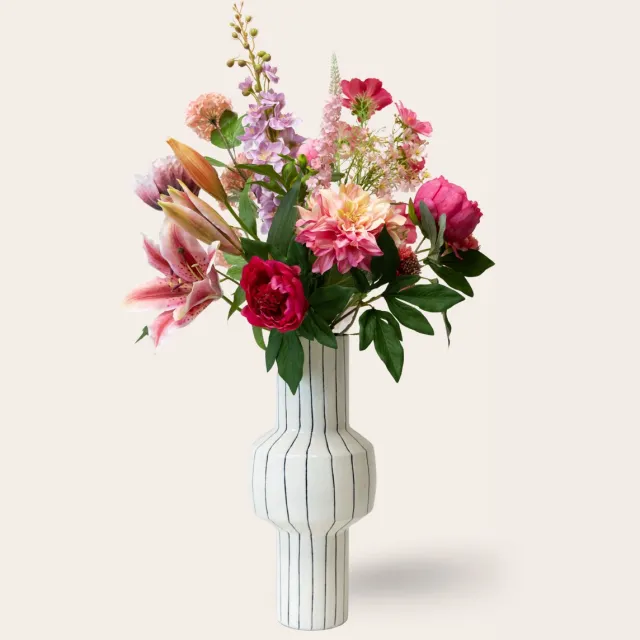 PrettyPlants Kunstboeket Pink Poetry | Zijdenbloemen | Kunstbloemen | Zijden boeket | Kunstboeket Groen