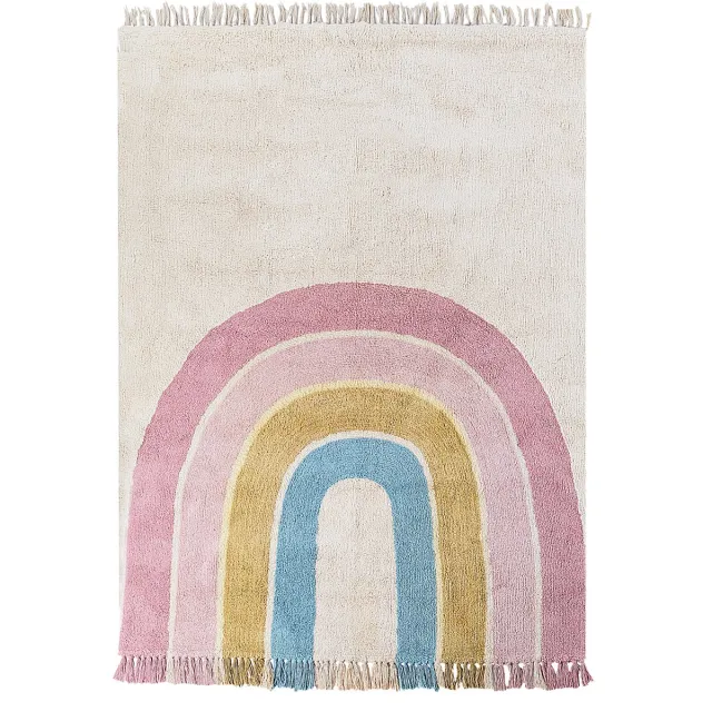 Beliani TATARLI - Vloerkleed - Meerkleurig/Beige - 140 x 200 cm - Katoen