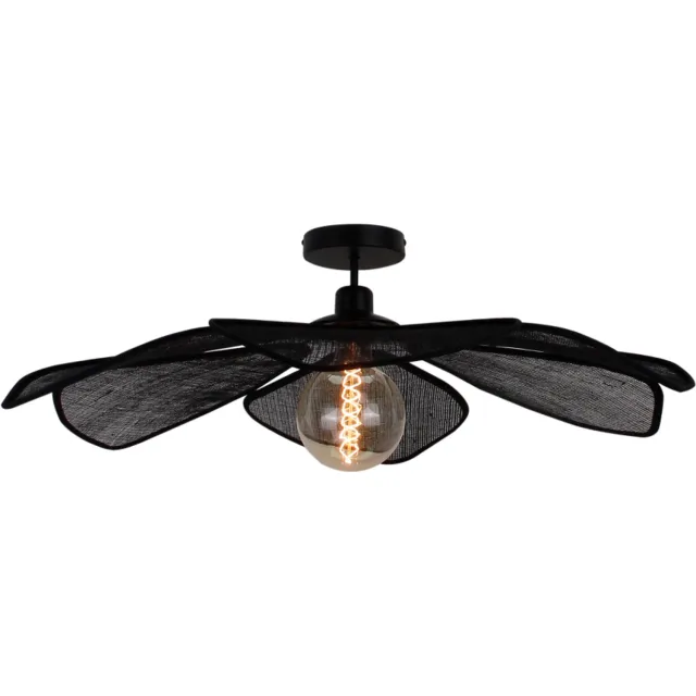Chericoni Ligthing Chericoni Corvo Plafondlamp - 1-lichts - Ø80 cm - Zwart - Sisal