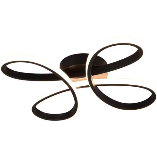 Trio FLY - Plafondlamp - Zwart mat - incl. 1x SMD 22 W - Dimbaar met schakelaar - Niet extern dimmerbaar