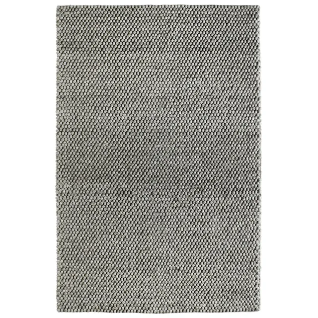 Padiro design laagpolig vloerkleed 80 x 150 cm - lichtbeige - grove lussen - voor vloerverwarming - van wol, viscose en katoen