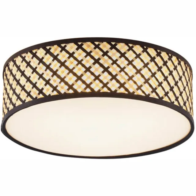 QAZQA tremmo - Oosterse Plafondlamp - 3 lichts - Ø 40 cm - Naturel - Woonkamer | Slaapkamer | Keuken Naturel zwart