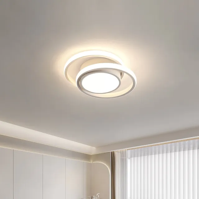 Riserva LED Plafondlamp Modern - Wit - 36W 4050lm - 4500K Neutraal Wit - 3-Rings Design - LED Plafondlamp voor Woonkamer, Slaapkamer en Keuken