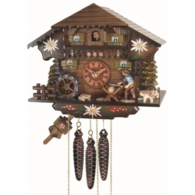 Engstler 4008_M - Koekoeksklok - 1-daags kettinguurwerk - Notenhout - met muziek - 23 cm
