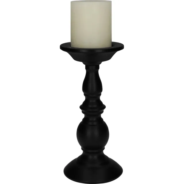 QUVIO Kandelaar - Kaarsenhouder - Diner kandelaars - Kaars accessoires - Decoratieve kandelaar - Zwart - Metaal - 22,5 cm