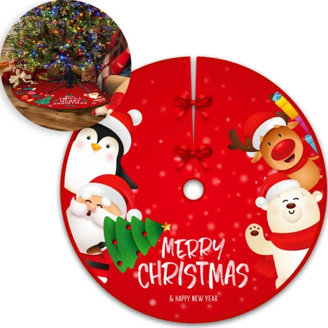 BTH Kerstboomrok Kerstkleed Kerstboomkleed Kerstversiering Kerstdecoratie Kleed Kerst Decoratie Merry Christmas Rood - 90cm