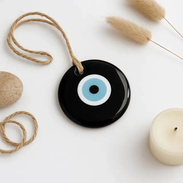 Afecto boze oog - XL formaat 12 cm - Amulet - Talisman - Hanger - Sieraad - Bescherming - Geluk - Boze oog - evil eye F: ⌀ 12 cm blauw