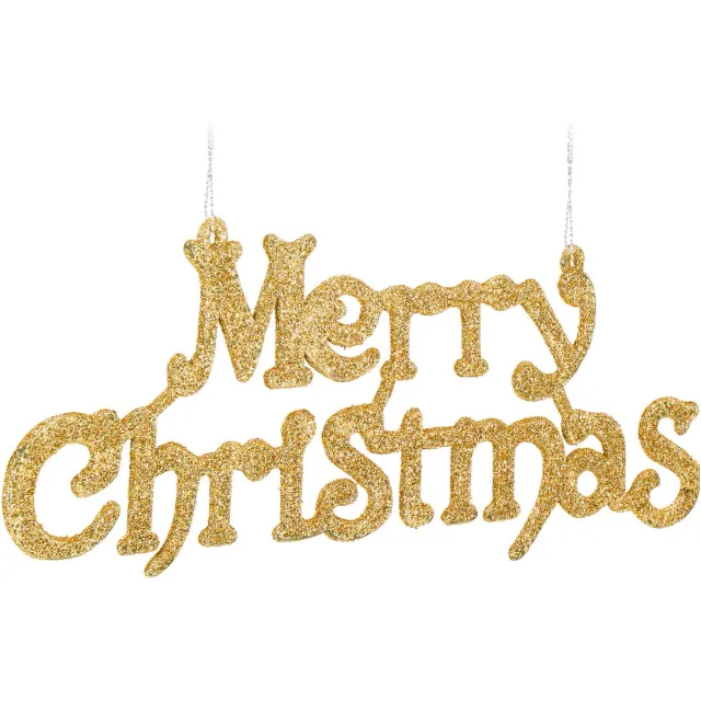 springos Kersthanger | Kerstversiering | Kerstdecoratie voor binnen | Merry Christmas | 2 stuk Goud