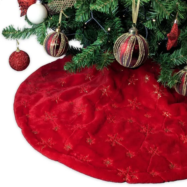 Unique Living Kerstboomrok Amara - 120x120cm - Rood
