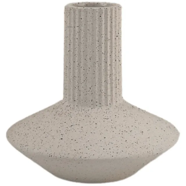 XLBoom Roma Vaas White Small - Keramische handgemaakte design vaas met aardse textuur - Verkrijgbaar in White | Sand | Terra - Tijdloze woondecoratie voor modern wonen Wit