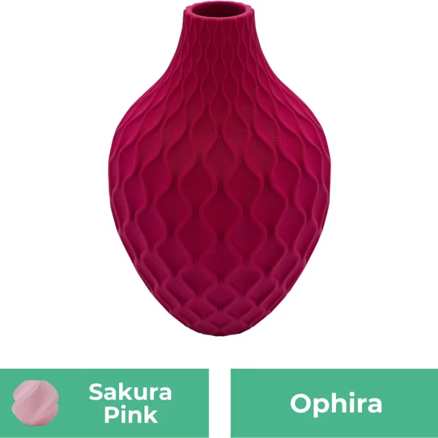 Lovora Ophira moderne vaas – Decoratieve vaas - Sakura Roze - 3d geprinte vaas – geschikt voor droogbloemen - 34CM