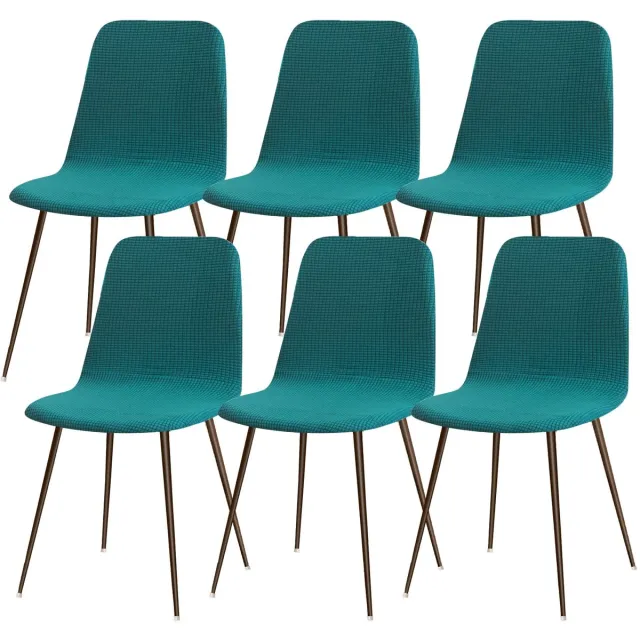 Ibenzoa Verstelbare Stretch Stoelhoezen Set van 6 voor Eetkamerstoelen met Elegant Jacquard Design groen