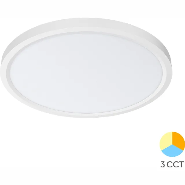 BRAYTRON JADE - LED Plafondlamp - Keuken Woonkamer Ø40 - 36W - CCT Aanpasbaar kleuren - 3000K-4000K-6000K - Mat Wit - Opbouw - Rond - IP20