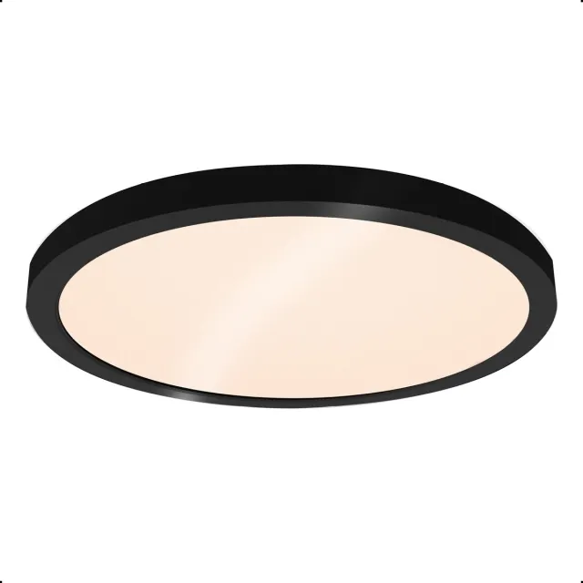 Goliving Plafondlamp – Plafonniere – Led – Extra Dun – Warm Wit Licht – Slaapkamer – Badkamer – Woonkamer – Ø 23cm – Zwart