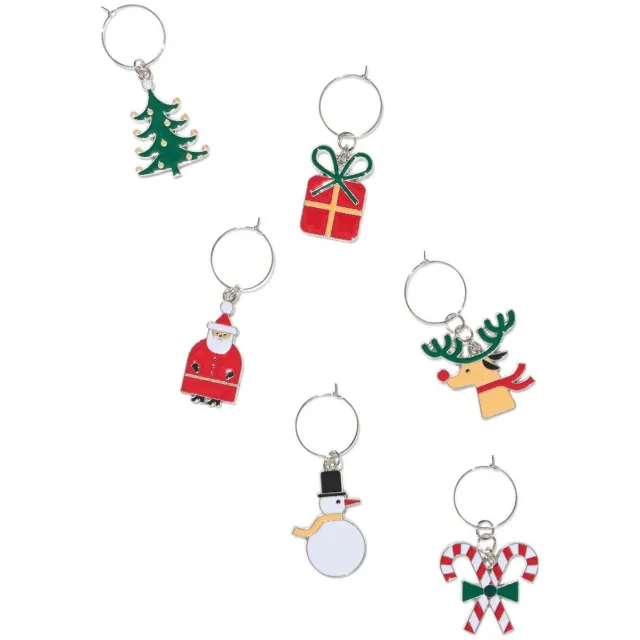 HEMA Glasmarkers kerstfiguren - 6 stuks