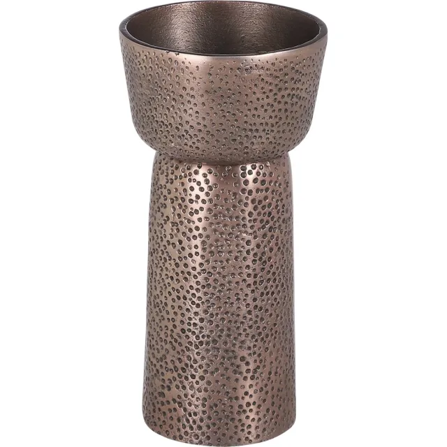 Casa Vivante Dakar Kandelaar - H22 x Ø11 cm - Aluminium - Antiek Koper Koper, antiek
