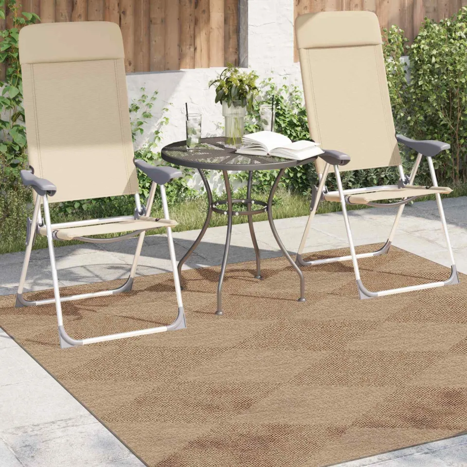 vidaXL Binnen- en buitentapijt AGIRA Naturel 200 x 200 cm Polyester, foto 3