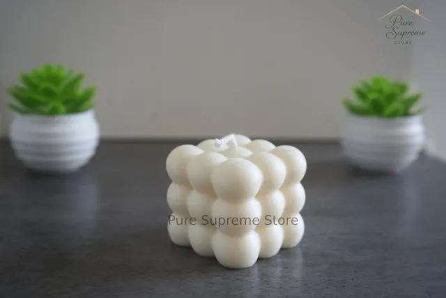 Pure Supreme Store Decoratie kaars bubbel medium | Handgemaakt Wit