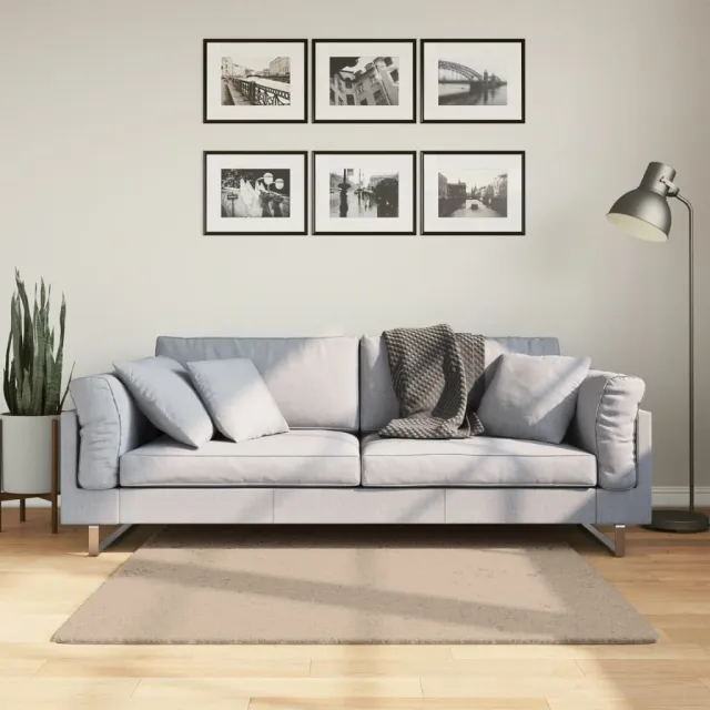 vidaXL Vloerkleed HUARTE laagpolig zacht wasbaar 120x120cm zandkleurig, foto 2