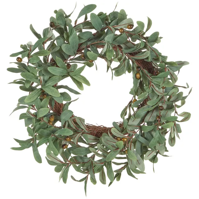 Beliani DANRUN - Decoratieve krans - Groen - Synthetisch