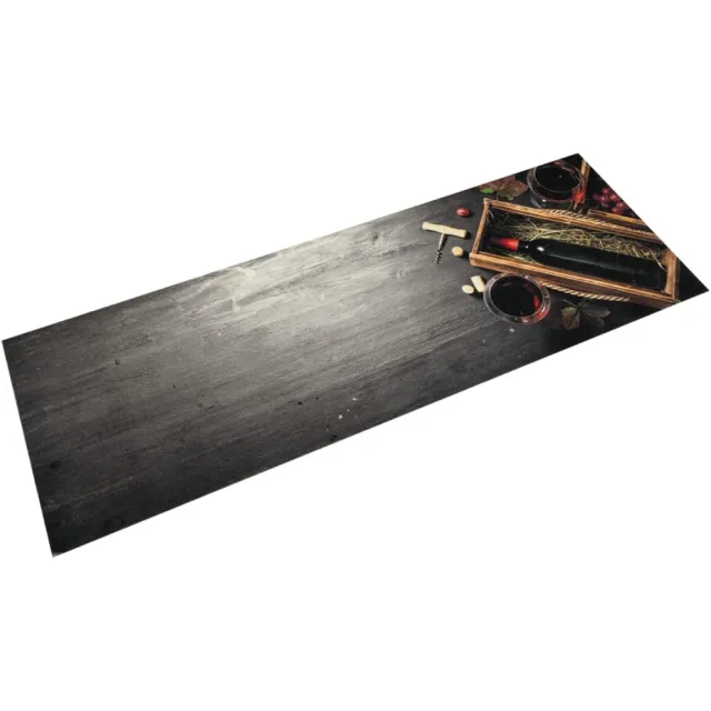 vidaXL Keukenmat wasbaar wijnflesprint 60x180 cm fluweel Grijs