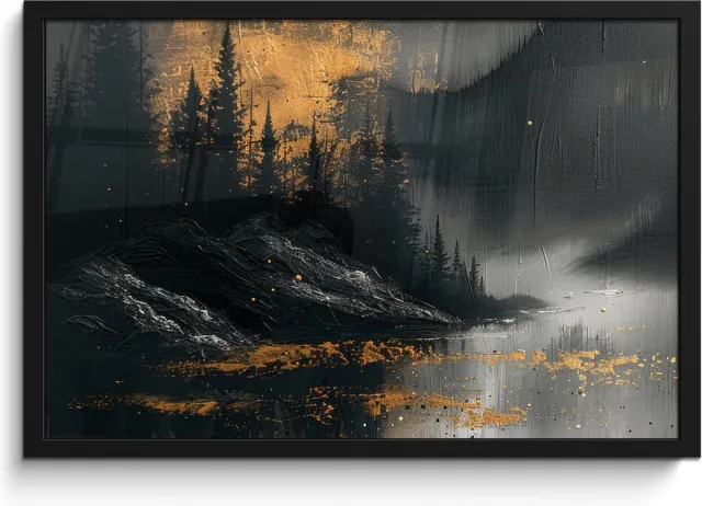 FrameYourWall Poster in lijst - Fotolijst 60x40 cm - Posters - Natuur - Abstract - Landschap - Modern - Posterlijst zwart - Decoratie - Wanddecoratie woonkamer - Muurdecoratie slaapkamer