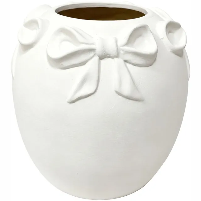 Clayre & Eef Vaas Wit Terracotta
