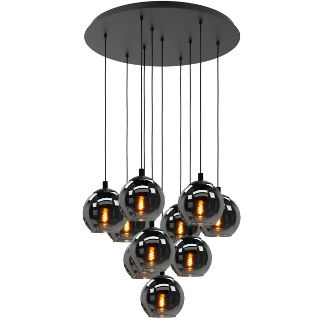 EGLO Ariscani Hanglamp - Ø 65,5 cm - Rookglas | Smoke glas - Zwart Zwart;Zwart-Transparant;