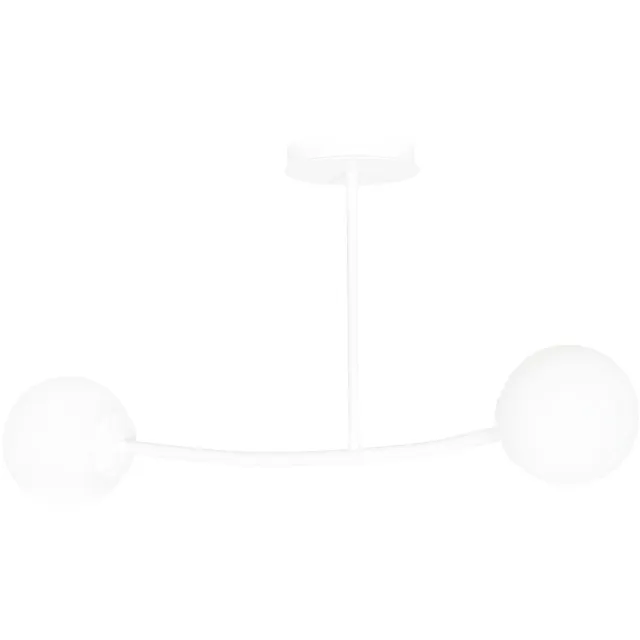 Emibig Lemvig kleine witte gebogen hanglamp met witte glazen bollen E14 - Perfect voor sfeervolle verlichting in uw woonkamer