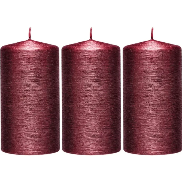 Enlightening Candles 3x Rode cilinderkaarsen/stompkaarsen 7 x 13 cm 25 branduren - Geurloze kaarsen rood - Woondecoraties