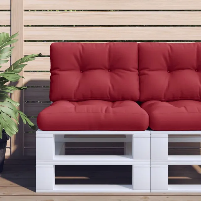 vidaXL Palletkussen 50x40x12 cm stof wijnrood