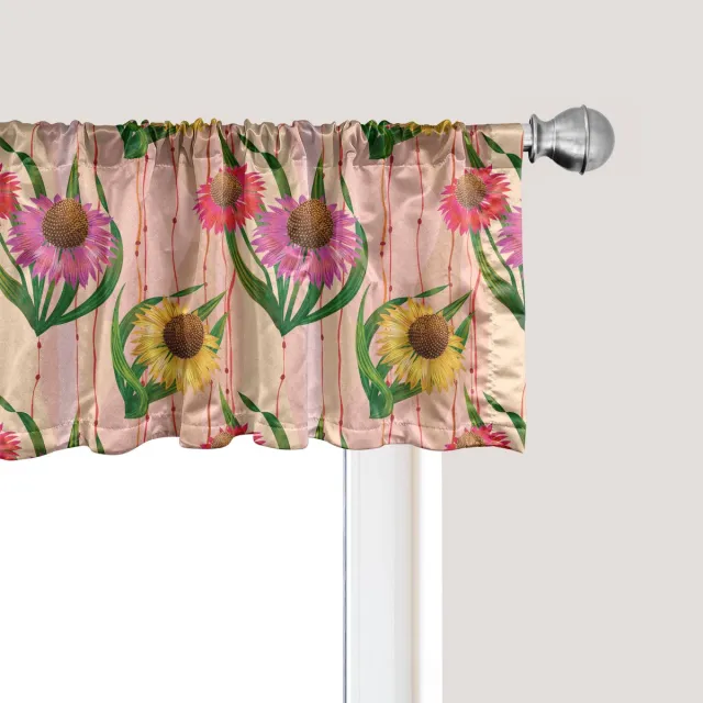ABAKUHAUS Zonnehoed Raamvalletje, Gordijnvalletje voor Keuken en Slaapkamer met Tunnelzoom, 137 cm x 45 cm, Multicolor Veelkleurig