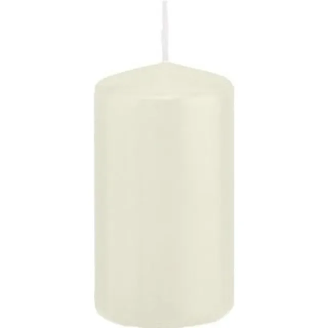 Trend Candles Cilinderkaars/stompkaars - ivoorwit - 5 x 10 cm - 23 branduren - met brandvertragende folie