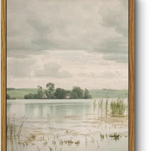 Ibenzoa Vintage Canvas Wanddecoratie met Lijst voor Diverse Kamers en Stijlen groen