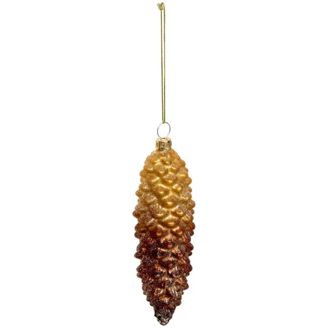 Feeric lights & Christmas Gouden glazen dennenappelhanger, 14 cm Dore