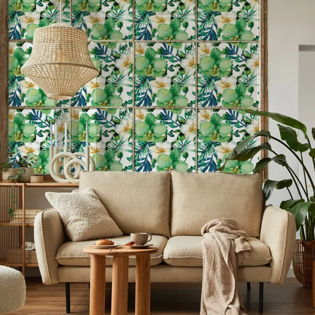 Ambiance Sticker Privacy raamfolie - GROENE ORCHIDEE - Stickers voor ramen en douchedeuren - 40x100cm Wit