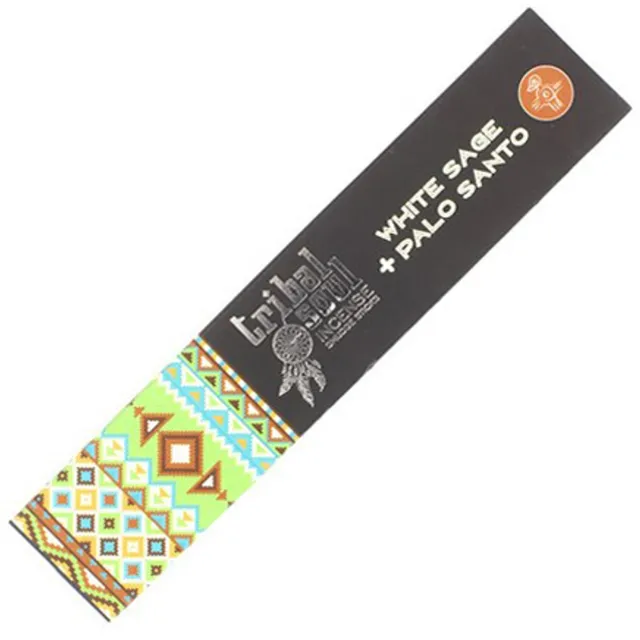 Tribal soul Incesne - White Sage + Palo Santo - 1 pakje van 12 stokjes bruin