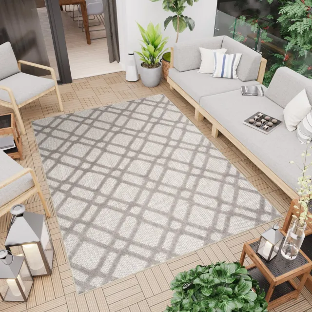 Tapiso Patio Indoor Tapijt Buitenkleed Grijs Buiten Tuintapijt Outdoor Modern