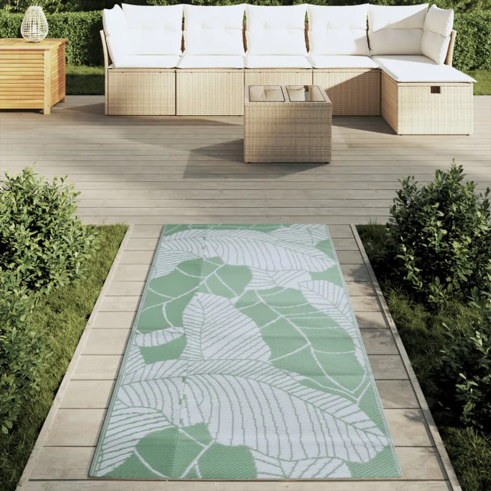 vidaXL Buitenkleed ARAKIL 80x150 cm polypropeen groen, foto 3